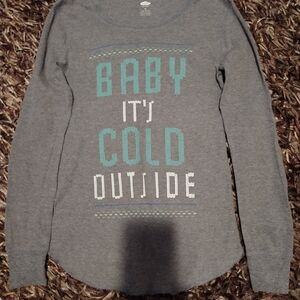 Old Navy Charcoal Waffle Knit Top